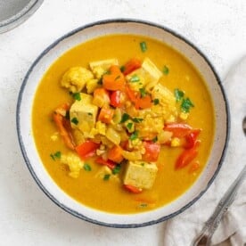 completed Pumpkin Curry against a light surface