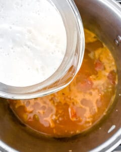 process showing coconut milk to wet ingredients