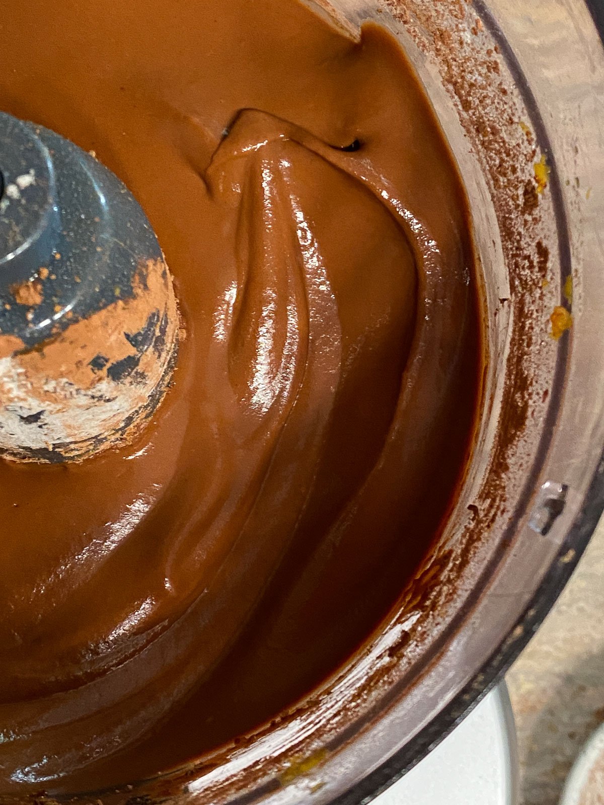 mixture of Sweet Potato Brownies in food processor