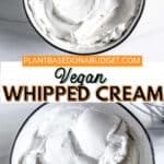 pinterest graphic for Vegan Whipped Cream