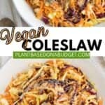 pinterest graphic for Vegan Coleslaw