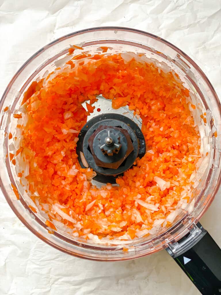 post processing veggies in food processor