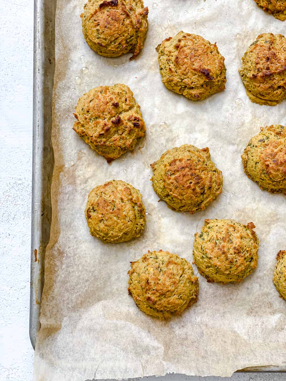 post baked falafels on baking tray