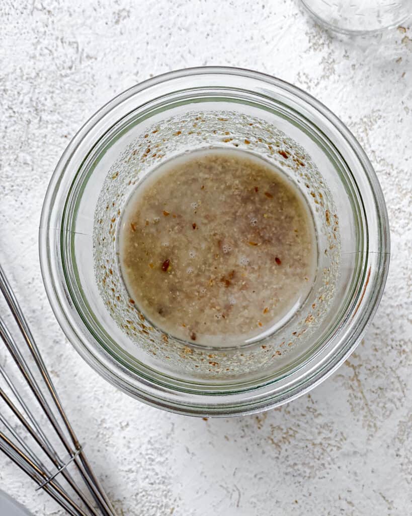 flaxseed mixture in a glass bowl