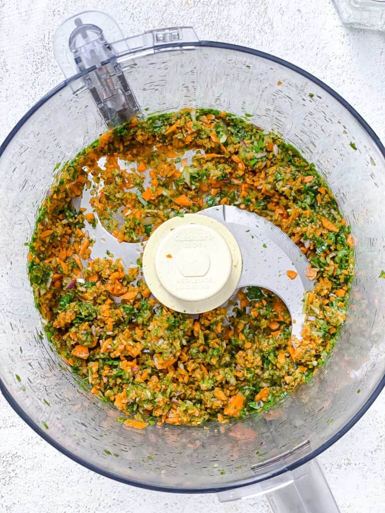 post processing veggies in food processor