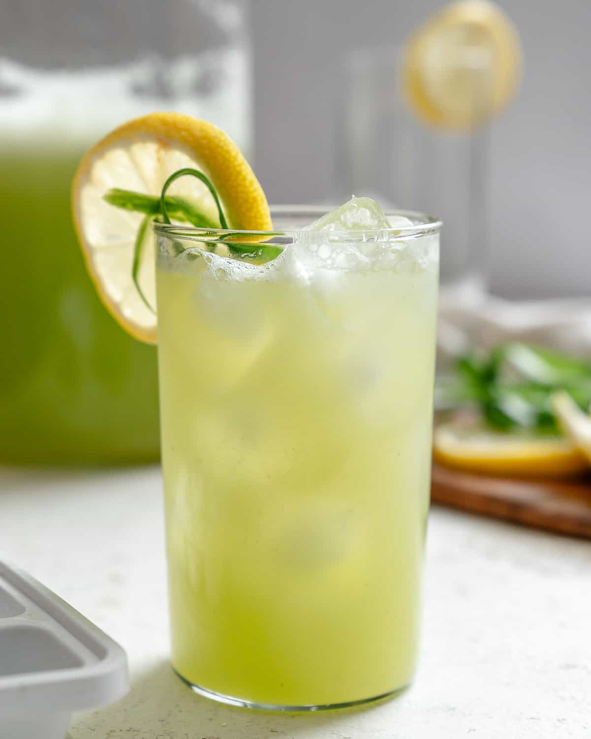 completed Cucumber Lemonade in a glass