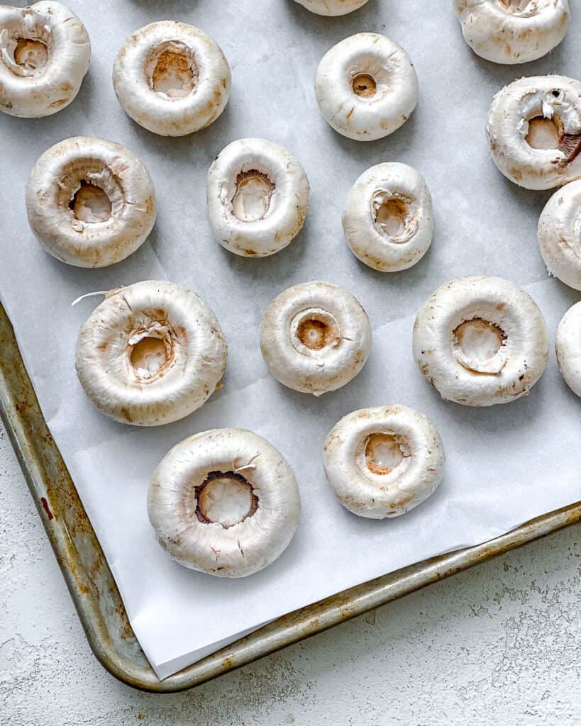 mushrooms on a baking dish