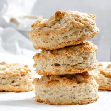 completed Quick and Easy Vegan Biscuits on a white surface