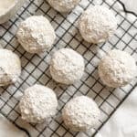 completed Easy Snowball Cookies [Various Flavors] on cooling rack