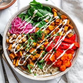 completed Sweet Potato Quinoa Bowl in a bowl