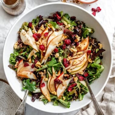 pear salad in a large bowl.