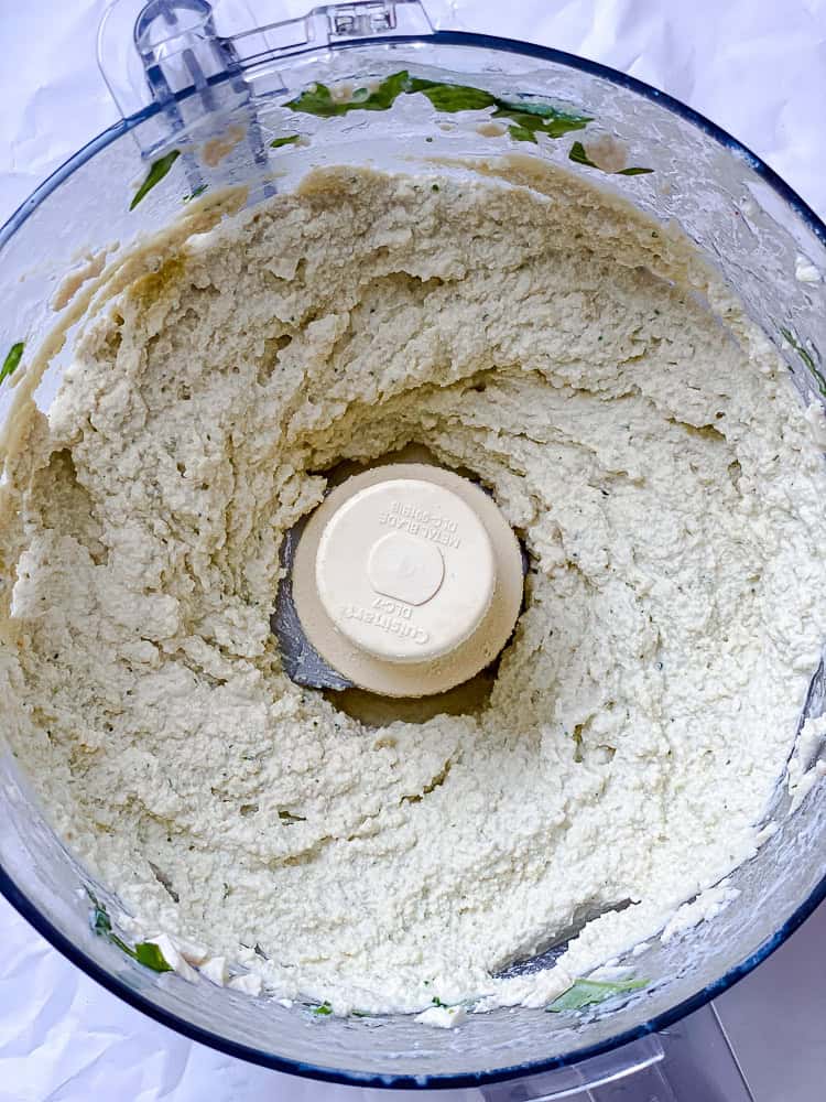 blended tofu ricotta in a food processor.