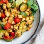 completed Summer Zucchini and Hominy on plate