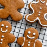 completed Vegan Gingerbread Cookies on cooling rack