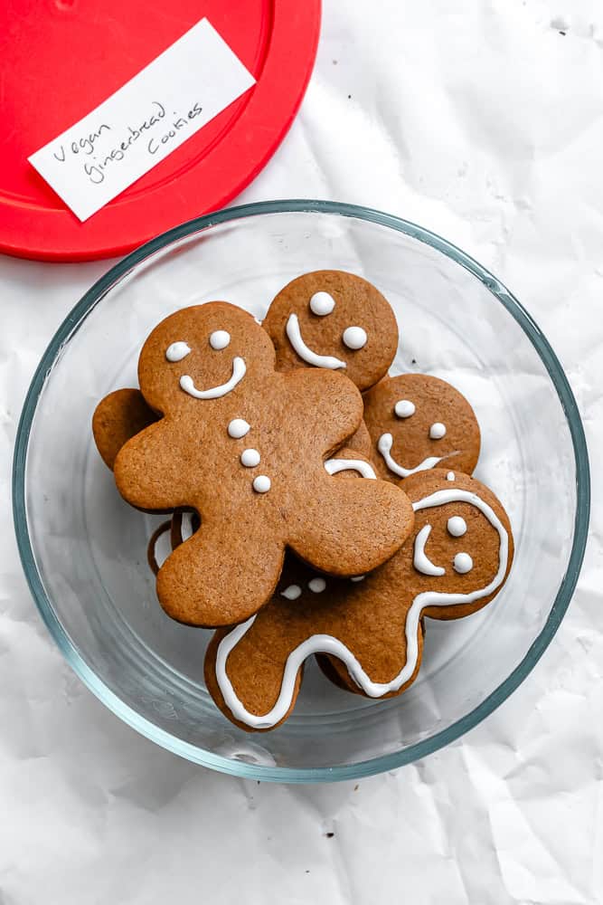 completed Vegan Gingerbread Cookies in bowl